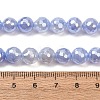 Electroplated Natural Agate Beads Strands G-B191-A07-8mm-16-5