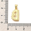 Rack Plating Brass Micro Pave Cubic Zirconia Pendants KK-L226-100G-B-3