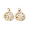Rack Plating Brass Shell Pendants KK-D087-25G-02-2