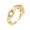 Brass Micro Pave Cubic Zirconia Open Cuff Ring for Women RJEW-F177-03GP-09-2