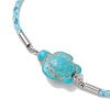 3Pcs Dyed Synthetic Turquoise Silder Bracelets BJEW-JB13263-4
