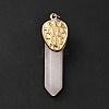 Snake Head Natural Rose Quartz Pointed Pendants G-I333-01H-2