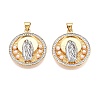 Brass Micro Pave Cubic Zirconia with ABS Imitation Pearl Pendants KK-T070-18G-1