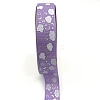 Silver Hot Stamping Cloud Moon Star Pattern Polyester Grosgrain Ribbons PW-WG81770-04-1