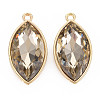 Golden Tone Faceted Glass Pendants PALLOY-N167-04-02LG-RS-1