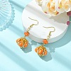 Glass Seed Bead and Synthetic Imperial Jasper Dangle Earrings EJEW-MZ00743-02-1