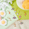 Flamingo/Yin Yang Flower/Elephant Alloy Enamel Pendant Stitch Markers HJEW-AB00460-5