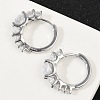 Brass Clear Cubic Zirconia Hoop Earrings EJEW-Q016-14P-4