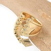 Brass Micro Pave Clear Cubic Zirconia Cuff Finger Rings for Women RJEW-B112-14G-3