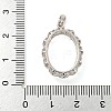 925 Sterling Silver Micro Pave Clear Cubic Zirconia Open Back Bezel Pendant Cabochon Settings STER-B005-27P-3