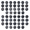 26Pcs 26 Styles Flat Round with Letter Wooden Cabochons WOOD-GA0001-28-1