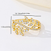 Brass Micro Pave Cubic Zirconia Finger Rings for Women PB9120-3-2