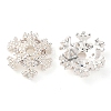 Brass Micro Pave Clear Cubic Zirconia Bead Caps KK-K378-48B-S-1