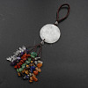 Natural Quartz Crystal Carved Flat Round with Tree of Life Pendant Decoratons PW-WG34201-08-1