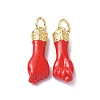 Eco-Friendly Rack Plating Brass Enamel Pendants X-KK-F845-36G-01-1
