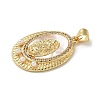 Brass Micro Pave Clear Cubic Zirconia Pendants KK-U046-07G-2