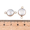 Electroplated Natural Keshi Pearl Flat Round Connector Charms PEAR-S018-02C-03-3