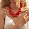 Resin Round Shaped Graduated Beaded Necklaces for Women FS-WG3D4DE-03-2