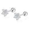 S925 Sterling Silver Flower Stud Earrings DY0741-2-1