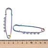 Ion Plating(IP) 304 Stainless Steel Safety Pins Brooch Findings STAS-K252-05C-RC-3