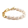 Natural Baroque Pearl Keshi Pearl Beaded Bracelets X-BJEW-JB05317-1