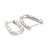 Textured Rectangle Brass Hoop Earrings EJEW-B007-02P-2