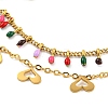 Boho 304 Stainless Steel Enamel Anklets AJEW-P125-01B-G-2