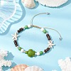 Synthetic Turquoise Braided Bead Bracelets BJEW-JB11093-2