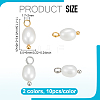 20Pcs 2 Colors Natural Cultured Freshwater Pearl Rice Charms PALLOY-PH01895-2