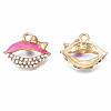Rack Plating Alloy Enamel Pendants ENAM-T011-121B-3