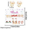 7Pairs Christmas Alloy Enamel & Rhinestone Stud Dangle Earrings Sets FS-WG10992-32-1