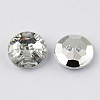 2-Hole Taiwan Acrylic Rhinestone Flat Round Buttons BUTT-F015-15mm-02-2