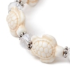 Summer Beach Turtle Synthetic Turquoise & Faceted Glass Beaded Stretch Bracelets for Women Men BJEW-JB10453-3