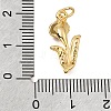 Brass Micro Pave Clear Cubic Zirconia Pendants CU-G605-18G-03-3
