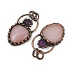 Natural Rose Quartz & Natural Amethyst Pendants G-Z101-06R-07-2