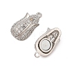 Brass Micro Pave Clear Cubic Zirconia Magnetic Clasps KK-L223-023P-2