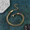 304 Stainless Steel Rope Chain Bracelets for Women BJEW-F488-08G-1