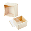 Unfinished Wood Storage Gift Box with Visible Acrylic Slide Lid FIND-WH0420-51-1