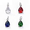 Brass Micro Pave Cubic Zirconia Pendants ZIRC-E164-64P-1