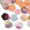 Two Tone Spray Painted Transparent Acrylic Beads X-ACRP-S679-39-1