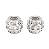 Brass Micro Pave Clear Cubic Zirconia European Beads KK-B186-19P-1