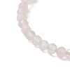 Natural Rose Quartz Beaded Cuff Bangles BJEW-JB13326-03-4