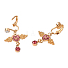Heart with Wing Rhinestone Charm Belly Ring AJEW-F057-17G-3