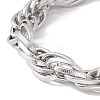304 Stainless Steel Oval Link Rope Chains Bracelet for Men Women STAS-E001-05P-2