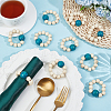 10Pcs Round Wood Beaded Napkin Rings HJEW-PH02431-01-4