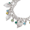 Leaf 304 Stainless Steel Figaro & Ball Chains Double Layers Bracelets BJEW-JB13177-02-3