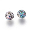 Brass Micro Pave Cubic Zirconia Beads ZIRC-F098-02P-8mm-2