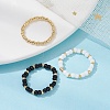 3Pcs 3 Style Glass Seed Beaded Ring RJEW-JR00591-3