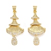 Brass Pave Clear Cubic Zirconia Pendants KK-L275-11G-1