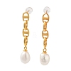 Natural Pearl Stud Earrings for Women EJEW-E303-29G-1